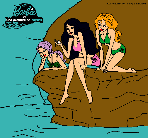 Barbie y sus amigas sentadas