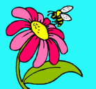 Dibujo Margarita con abeja pintado por ROCIO123