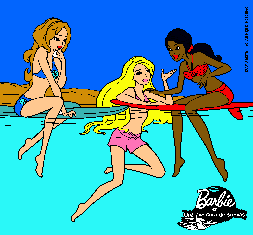 Dibujo Barbie y sus amigas pintado por zita