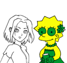 Dibujo Sakura y Lisa pintado por xxxxxxxxxxxxxxx