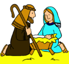 Dibujo Adoran al niño Jesús pintado por tati121