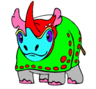 Dibujo Rinoceronte pintado por chantilly