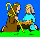 Dibujo Adoran al niño Jesús pintado por nikalossaad