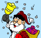 Dibujo Santa Claus y su campana pintado por xinita