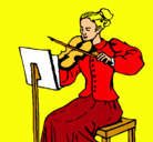 Dibujo Dama violinista pintado por yandel