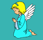 Dibujo Ángel orando pintado por celeste