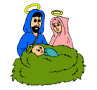 Dibujo Natividad pintado por nacimiento