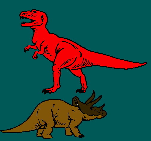 Triceratops y tiranosaurios rex