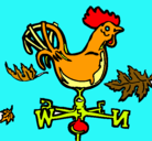 Dibujo Veletas y gallo pintado por irenegatorivera
