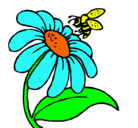 Dibujo Margarita con abeja pintado por angy