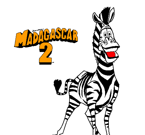 Dibujo Madagascar 2 Marty pintado por eric