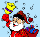 Dibujo Santa Claus y su campana pintado por santa