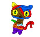 Dibujo Gato garabato momia pintado por yael2