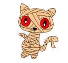 Dibujo Gato garabato momia pintado por gato