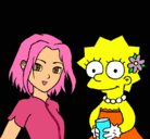 Dibujo Sakura y Lisa pintado por bella18