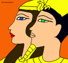 Dibujo Ramsés y Nefertiti pintado por Natica 
