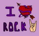 Dibujo I love rock pintado por vico