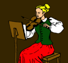 Dibujo Dama violinista pintado por CECILIA