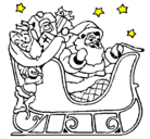 Dibujo Papa Noel en su trineo pintado por marcellino