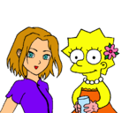 Dibujo Sakura y Lisa pintado por Aidaaaaa