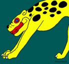Dibujo Estatua Jaguar pintado por maya