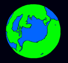 Dibujo Planeta Tierra pintado por Paco