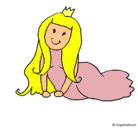 Dibujo Princesa contenta pintado por elenas