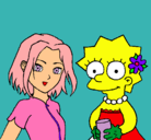 Dibujo Sakura y Lisa pintado por lady