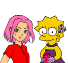 Dibujo Sakura y Lisa pintado por imanelove