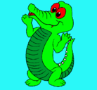 Dibujo Cocodrilo bebe pintado por lagarto