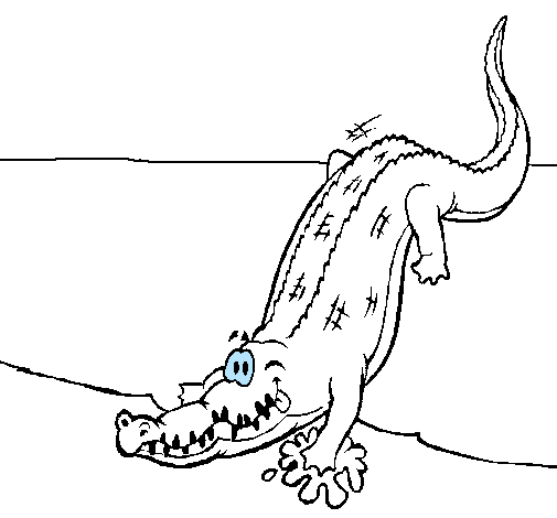 Dibujo Aligátor entrando al agua pintado por josemi77