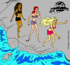 Dibujo Barbie y sus amigas en la playa pintado por manuela1197