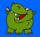 Dibujo Hipopótamo pintado por nuemi