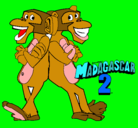 Dibujo Madagascar 2 Manson y Phil 2 pintado por thalia
