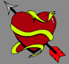 Dibujo Corazón con flecha pintado por corason