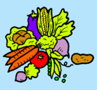 Dibujo verduras pintado por mariangela
