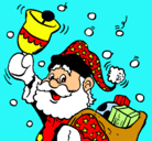 Dibujo Santa Claus y su campana pintado por pachurra