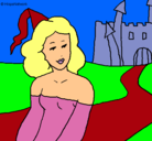 Dibujo Princesa y castillo pintado por Danielita