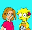 Dibujo Sakura y Lisa pintado por lunitha