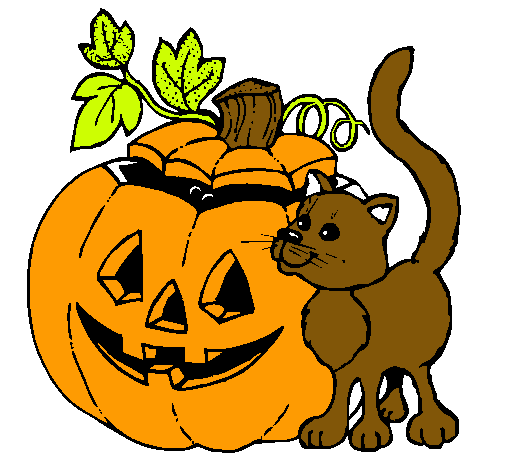 Calabaza y gato