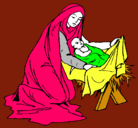 Dibujo Nacimiento del niño Jesús pintado por maria4
