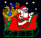 Dibujo Papa Noel en su trineo pintado por fghh
