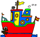Dibujo Barco con ancla pintado por lolipi