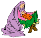 Dibujo Nacimiento del niño Jesús pintado por Fina