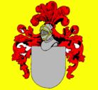 Dibujo Escudo de armas y casco pintado por gibran