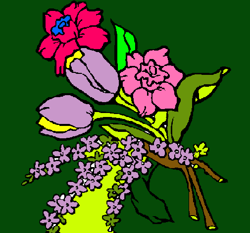 Dibujo Ramo de flores pintado por cecilita