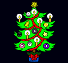 Dibujo Árbol de navidad con velas pintado por viri