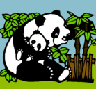 Dibujo Mama panda pintado por gatitos890
