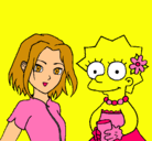 Dibujo Sakura y Lisa pintado por AlbaPGO