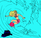 Dibujo Barbie practicando surf pintado por Alicia45